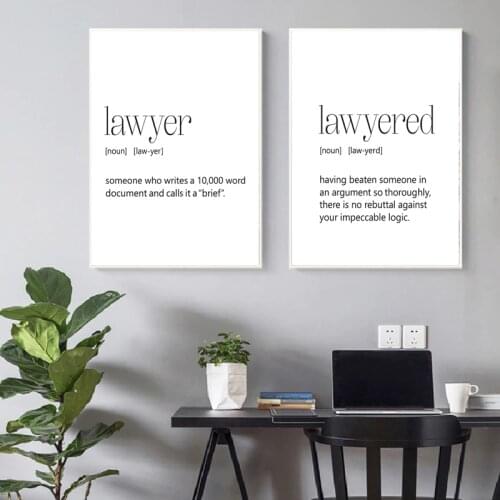 Lawyer Gift Lawyer Definition Quote Canvas Poster Black White Minimalist Wall Art Painting Prints Pictures Lawyer Office Decor