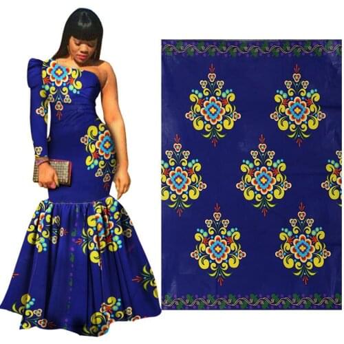 Ankara African Real Wax Fabric 100% Cotton Batik Printed WAX Prints Party Dress Printed Fabric Wholesale for Cloth Wedding
