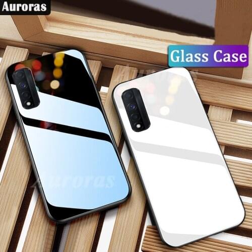 Auroras For Realme Narzo 30 5G Case Tempered Glass Hard Back Cover For Realme7 4G Case Shockproof Coques Fundas Case