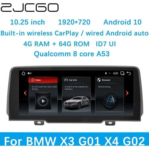 ZJCGO Car Multimedia Player Stereo GPS DVD Radio Navigation Android Screen System for BMW X3 G01 X4 G02 2018 2019 2020