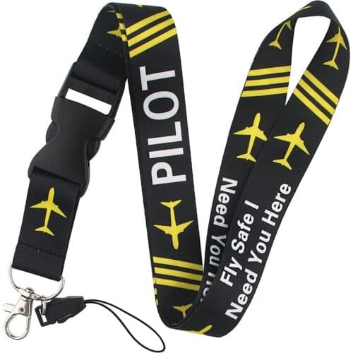 Pliot Flight Lanyard Key Chain Fly Safe I Need You Here Letters Webbing Neck Straps Remove Before Flight Pilot Lanyards Keychain