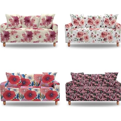 Elegant Flowers Elastic Sofa Cover Detachable Stretch Couch Covers 1/2/3/4 Seats Washable Slipcovers For Living Room Decor