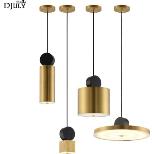 European abstract geometry small pendant light gold modern design hanging lamp loft decor living room bedroom bar light fixtures