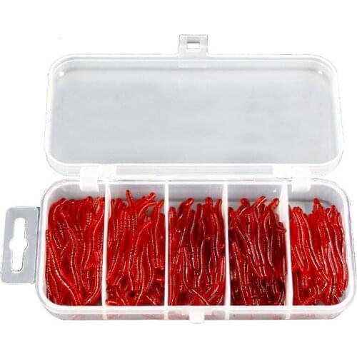 East Rain 3.5cm 200pcs/lot Earthworm Soft Fishing Lifelik Blood Worms Soft Plastic Bait Bass Crappie Trout Fishing Free shipping