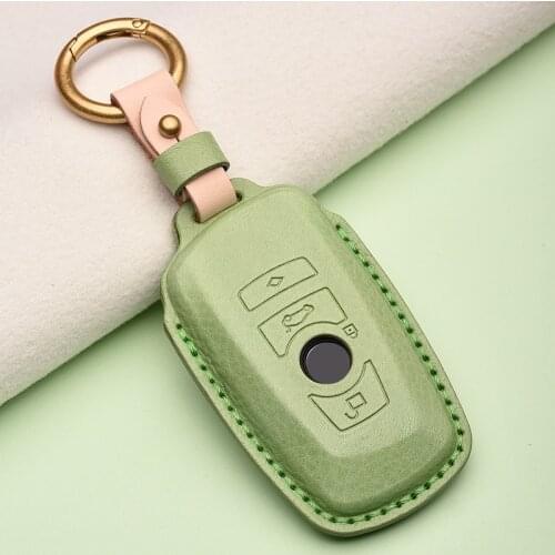 Leather Car Key Case For BMW 3 5 6 Series X1 M1 GT F06 F07 F10 F20 F25 F30 520 525 520I 530D Keychain Bag Remote Fob Cover