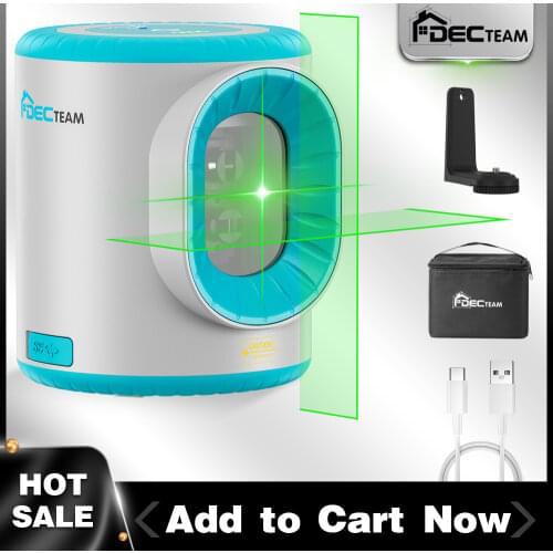 Huepar 3D 12 Lines Cross Line Laser Level RED Laser Beam Line with Li-ion battery Self-Leveling Vertical & Horizontal With Base