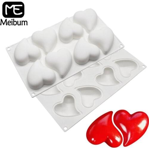 Meibum Valentines Day Heart-Shape Mousse Mould Silicone Cake Mold Anniversary Party Dessert Bakeware Pastry Baking Tools