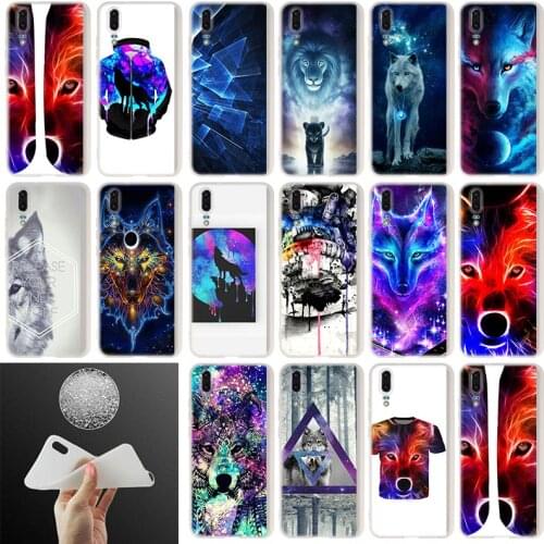Soft silicone Case For Huawei P40 P30 P20 Pro P10 Plus Lite P Samrt Z 2019 E 2020 Cool Wolf Hipster Print