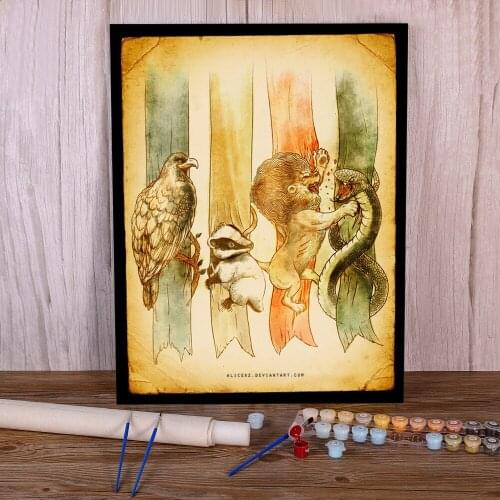 Unknown House Brawl Paint By Numbers Kit Acrylic Paints 50*70 Canvas Pictures Paintings For Kids Handicraft Art