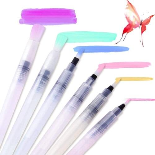 Austor Water Brush Pen 6 Pcs Assorted Brush Tips Watercolor Brushes Set