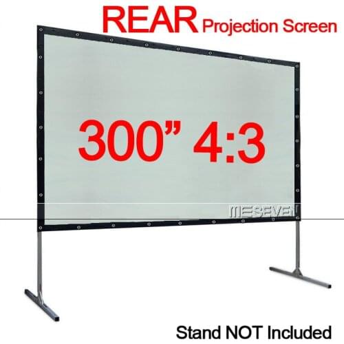 300 Inches 4:3 Wall Mounted Black Border Rear Projection Translucent Soft PVC Screen for 3D Smart DVD Mobile Full HD Projector