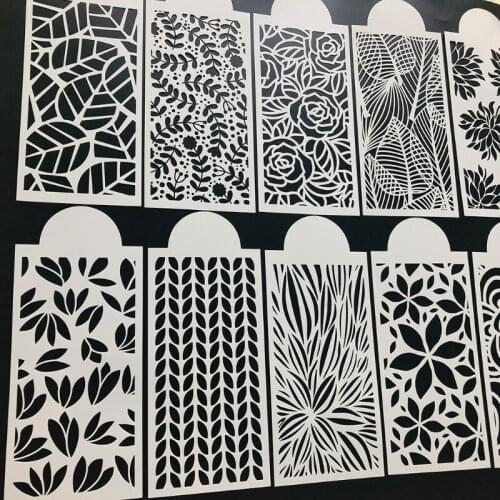 NICEFurniture 10pcs DIY Leaf Rose Drawing Stencils Templates Embossing Paper Card Painting Scrapbooking Stamp Album Decoration