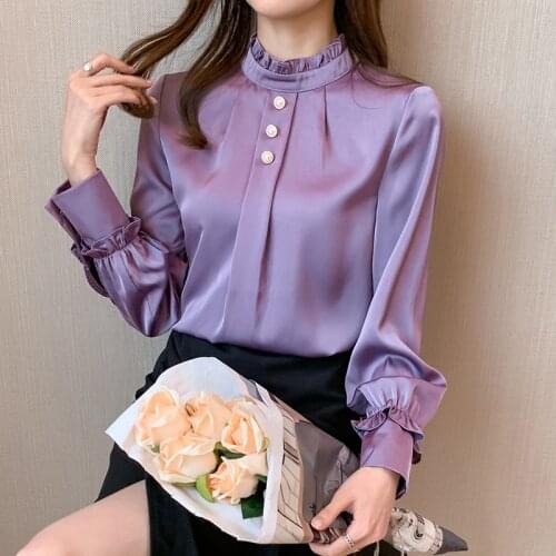 NUYIMEI Stand-up Collar Blouses