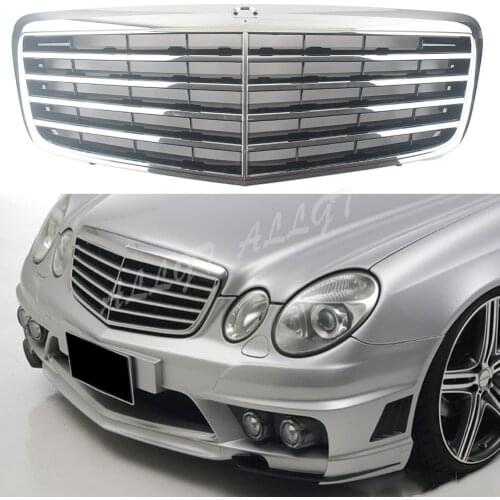 Car Front Grill Center Hood Grille Bumper Fit For Mercedes-Benz E-Class W211 E200 E240 E280 E320 2007 2008 2009 Chrome