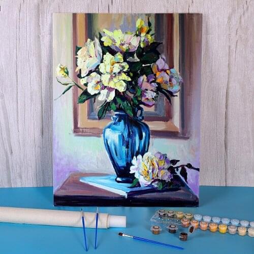 Landscape Bouquet DIY Paint By Numbers Set Oil Paints 50*70 Boards By Numbers Decoration For Children Art