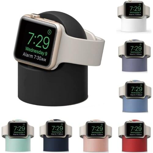 Charger Stand for Apple Watch Series 6/SE/5/4/3/2/1 (44mm, 42mm, 40mm, 38mm), Durable Silicone, Support Nightstand Mode