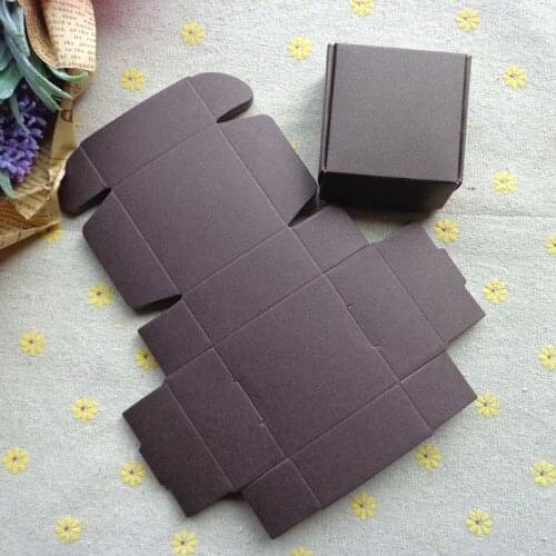 55x55x25mm Coffee Color Blank Snak Party Box, Small Paper Kraft Gift Paper Box Cookies Cake Candy Box