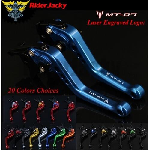 RiderJacky CNC Adjustable 14.7cm Short Brake Clutch Levers For Yamaha MT-07 MT07 MT 07 2014-2018 2015 2016 2017