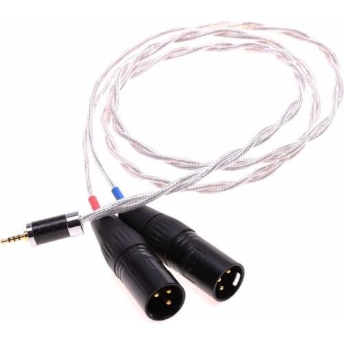 2.5mm TRRS to Dual XLR Male Balanced Audio Cable Silver Plated Shield Cable Compatible for Astell&Kern AK240 AK380 DP-X1FIIO