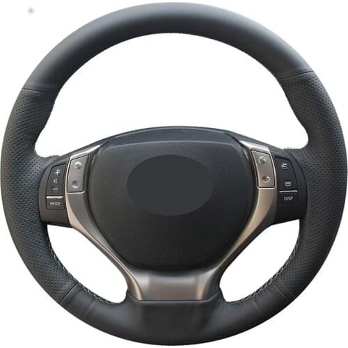 Hand-Stitched Non-Slip Black Artificial Leather Car Steering Wheel Cover For Lexus ES250 ES300h GS250 GS300h RX270 RX350