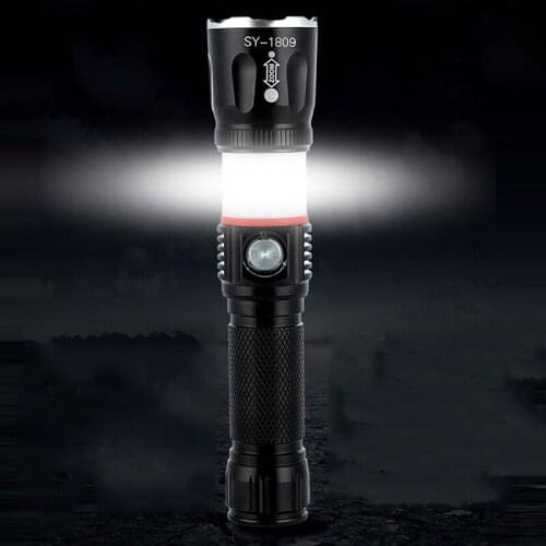 New Hard Light Flashlight Outdoor Lighting Change Focal Length Camping Black Led Flashlight Latarka Portable Lighting EC50SD