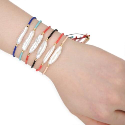 GO2BOHO Pearl Bracelet For Women Miyuki Bracelets Jewelry Pulseras Mujer Moda Handmade Adjustable Fashion Armbanden Gift