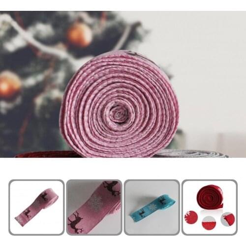 Snowflake Pattern 1 Roll Useful DIY Decoration Wrapping Ribbon Wired Edge Printed Ribbon Reusable for Gift Wrapping