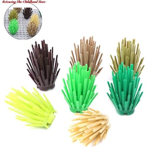 10pcs/Lot Bush Trees Green Grass Building Bricks Plants Blocks City Parts Figures Accessories Assemble Blocks