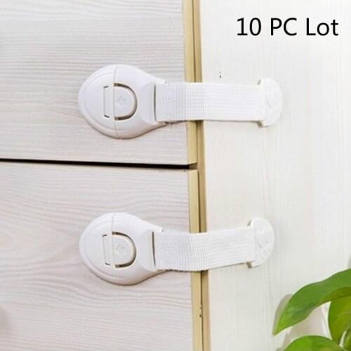 10pcs/lot Cabinet Door Drawers Refrigerator Locks Protection Children Baby Safety Plastic Security Child Lock Products Gift