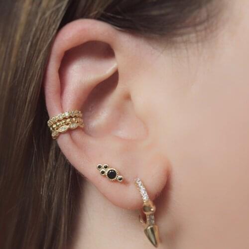 2020 New 100% 925 Sterling Silver Delicate Earring 4 Pcs Stone Poker Earring Clear Cz Mini Round Studs Girl Gift Pack Multi Hole