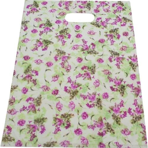 100pcs/lot Colorful Little Red Flowers Plastic bags 25*20cm Wholesale Carrier bags Packing shopping bags