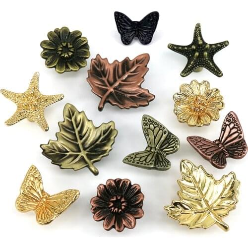 1x Antique Starfish Butterfly Leaf Flower Drawer Knobs Furniture Handle Kitchen Cupboard Door Dresser Cabinet Pulls