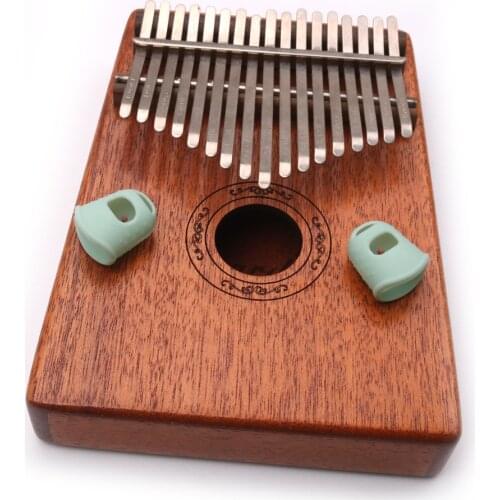 2 pcs Soft Kalimba Finger Protector Thumb Picks Hole Desig Bass Guitar Finger Protectors for Beginner Light Green