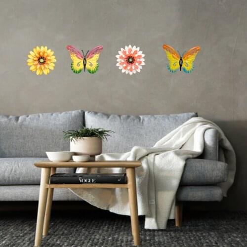 4Pieces Wall Sculptures Art Craft Decoration for Indoor Outdoor Bedroom Living Room Garden Patio Ornament