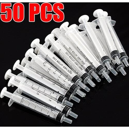 50 PIECES/ Set 3ml plastic nutrient syringe hydroponic measure disposable sampler injector For Measuring Nutrient Hydroponics
