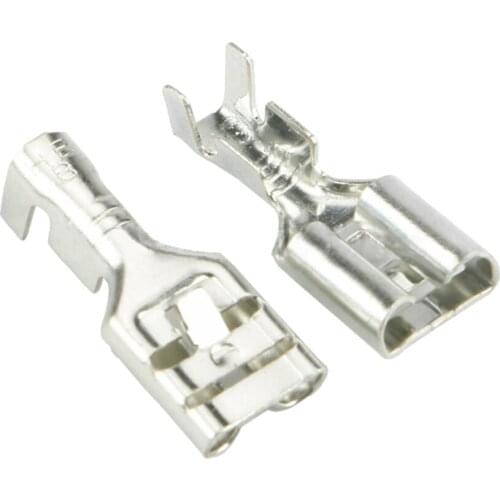 100 PCS 6.3 Series Stitching Plug 250 Pluggable Terminal Block Connector DJ622-A6.3B