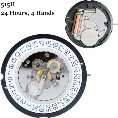 Brand New Original 515H 24Hours 4Hands/Pins Quartz Watch Movement BATTERY 371 For Ronda Watch Repair Spare Parts Accessories