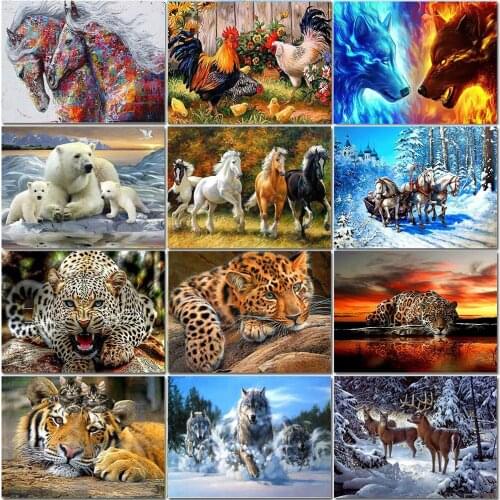 5D DIY Diamond Painting Animal character Home Cross Ctitch Kit Full drilling Embroidery rhinestone pictures Home decoration 2KQ0