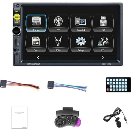 Double Din 7 Inch Car Stereo with Carplay, Full Press Screen Car MP5 Player Mirror Link Bluetooth FM Remote Control