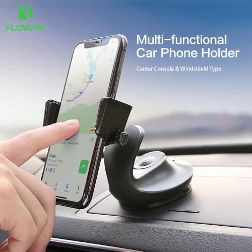 FLOVEME Auto Lock Car Holder Dashboard Windshield Phone Stand For Mobile Phone Holder Sucker Car Holder Stand For iPhone 12 XS 7