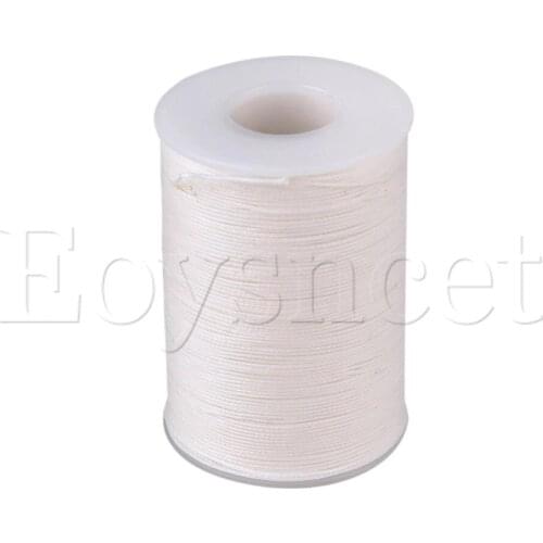 White Leather Round Polyester Craft Tool Flat Waxed Line Thread Cord