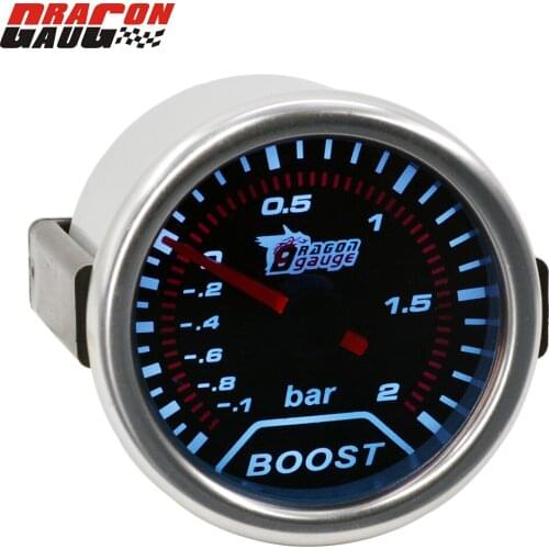 Dragon gauge 52mm Universal Car modification Turbo pressure detecti Tinted Auto Boost Turbine Gauge Fit For -1~2 bar Meter