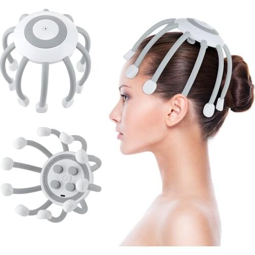 Electric Scalp Massager Rechargeable Head Scratcher 4 Vibration Modes Auto-Off Scalp Relaxation Stress Relief Hair Stimulation