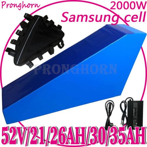 Free Duty 52V 13Ah 15Ah 18Ah 20Ah 22Ah 25Ah 30Ah 35Ah E-Bike Lithium Battery for 48V/52V 2000W Triangle Battery with BMS+Charger