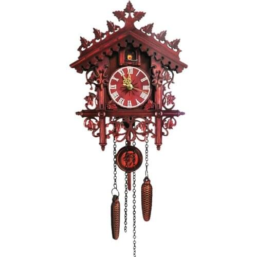 Retro Wall Clock Cuckoo Shape Clock Home Decoration Hanging Clock Study Living Room Wall Decor Antique Watch