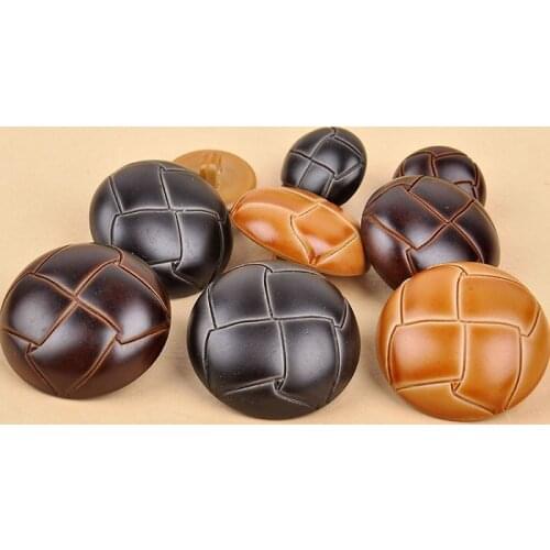 Arts Crafts 15/18/23/25mm shank Buttons plastic imitaiton leather for clothes suit dress handmade Gift Box Craft DIY favor Wh