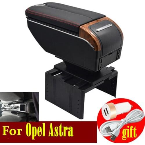 For Opel Astra armrest box Double doors open 7USB Centre Console Storage Box Arm Rest