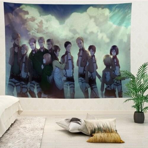 Custom Attack on Titan Hanging Tapestry Home Party Decoration Tapestries Photo Background Cloth Table Cloth Wall Tapes