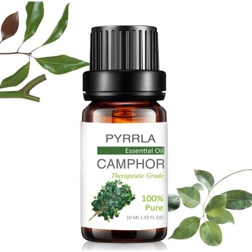 Pyrrla 10ml Camphor Pure Essential Oils Refreshing For Aromatherapy Repellent Humidifier Massage Eucalyptus Aroma Essential Oil