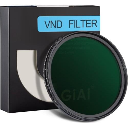 GIAI ND2-400 9 Gear Adjustable Neutral Density Camera Lens Variable ND Filter 82mm 77mm 72mm 67mm 62mm 58mm 55mm 52mm 49mm 46mm